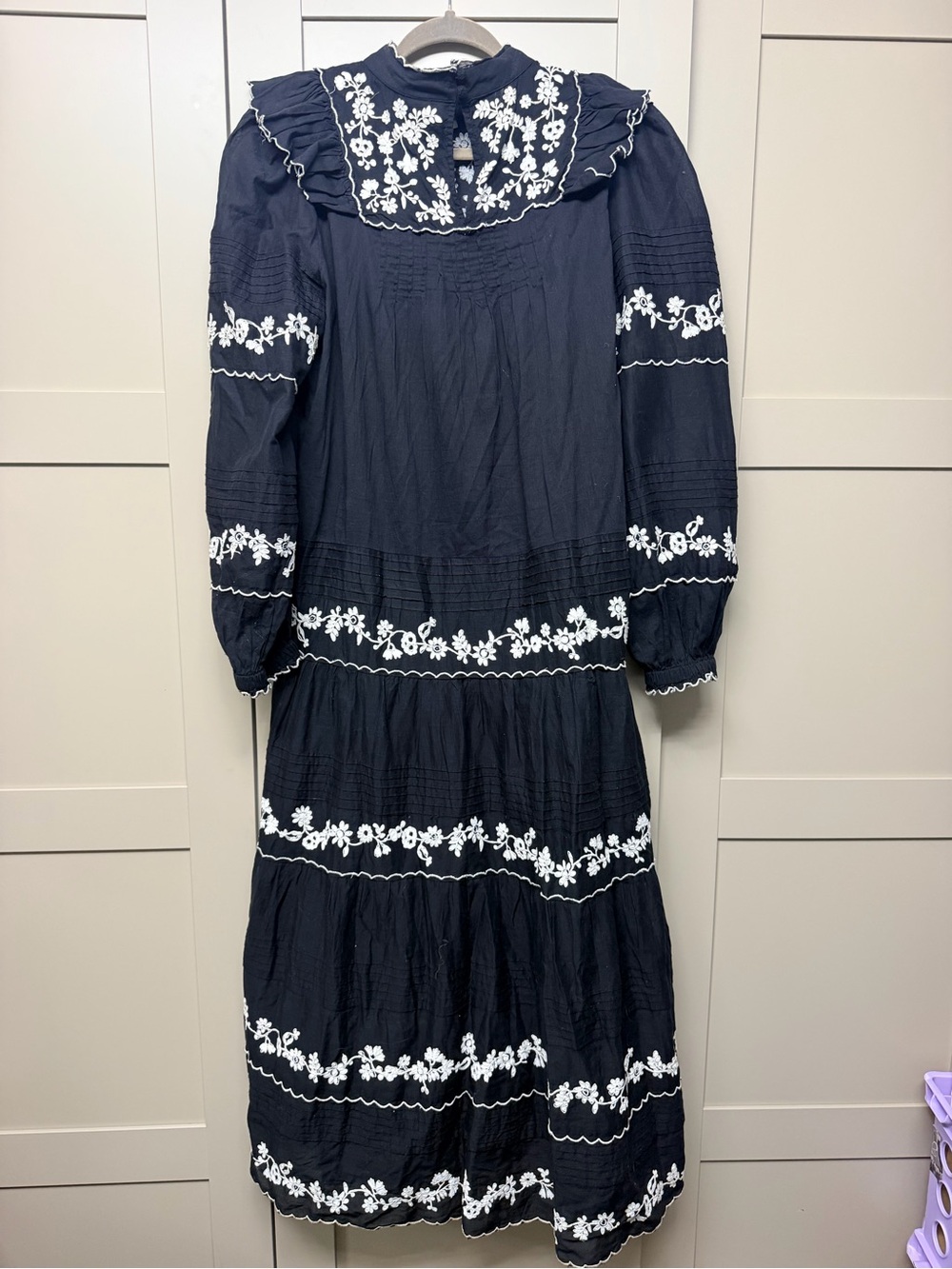 Farm Rio Black Embroidered Floral Womens' Dress MEDIUM - Picture 6 of 8